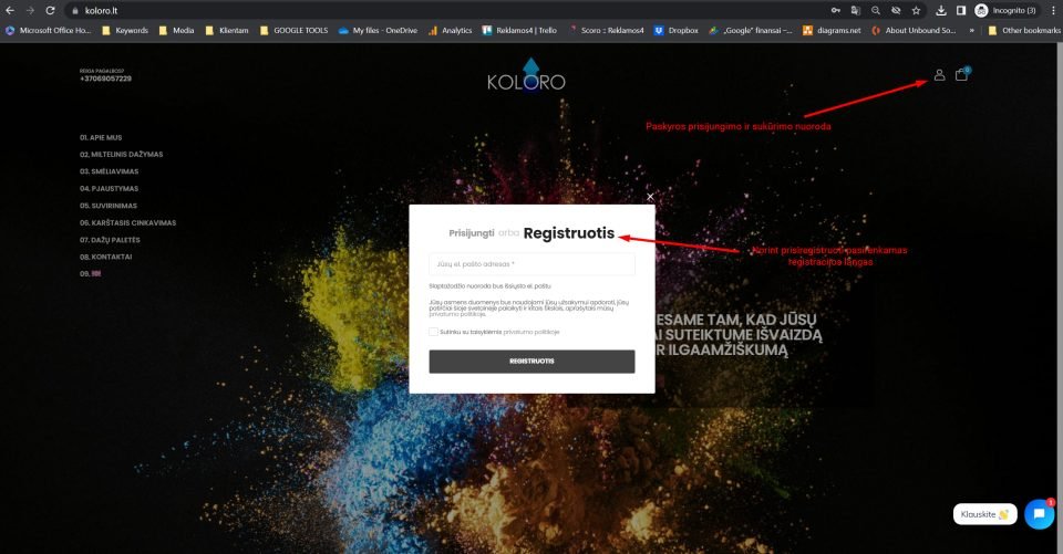 Paslaugų elektroninė parduotuvė su automatiniu kainos skaičiavimo įrankiu