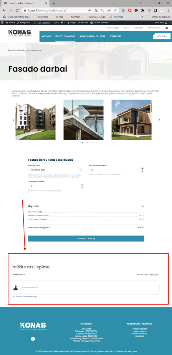 Automatinė statybos paslaugų ir statybos meistrų paieškos užsakymo platforma