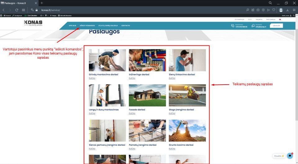 Automatinė statybos paslaugų ir statybos meistrų paieškos užsakymo platforma